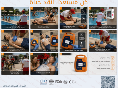 جهاز AED محمول بتقنيات متقدمة للاستجابة الفورية