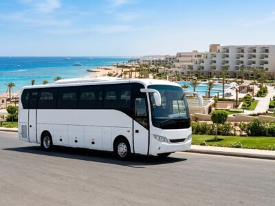 33-Seater Tourist Minibus Rental for a Same-Day Round Trip from Cairo to Porto South Beach Ain Sokhna – 12-Hour Service