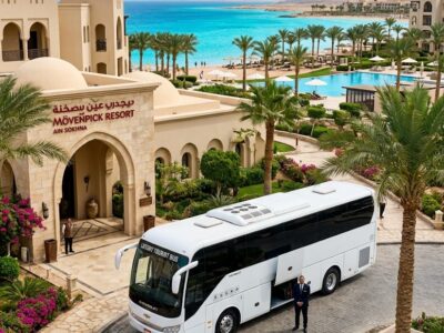 Chevrolet 33-Seater Bus Rental with Professional Chauffeur from Cairo to Ain Sokhna – Ideal for Day Trips, Companies and Tourist Groups