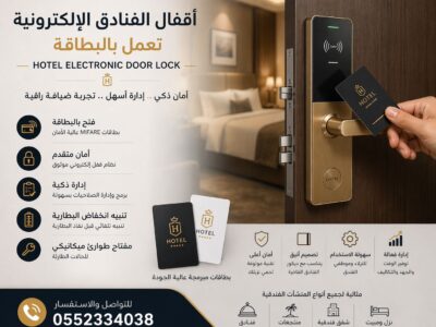 كوالين وأقفال أبواب الفنادق الإلكترونية بالكرت | حلول ذكية للفنادق والشقق المفروشة