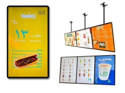 شاشة عرض فريم جدارية طولية وعرضية 55 بوصة احترافية ضد الكسر والسوائل . رخصة دائمة