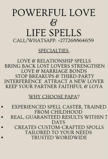 LOVE SPELL CASTER +27716356648TRADITIONAL HEALER in Kuruman, Calvinia, Upington, Griekwastad, Kimberley, Warrenton, Kamieskroon. Karkams. Koingnaas. Leliefonte, Garies. Hondeklip Bay, Spoegrivier, poffadder
